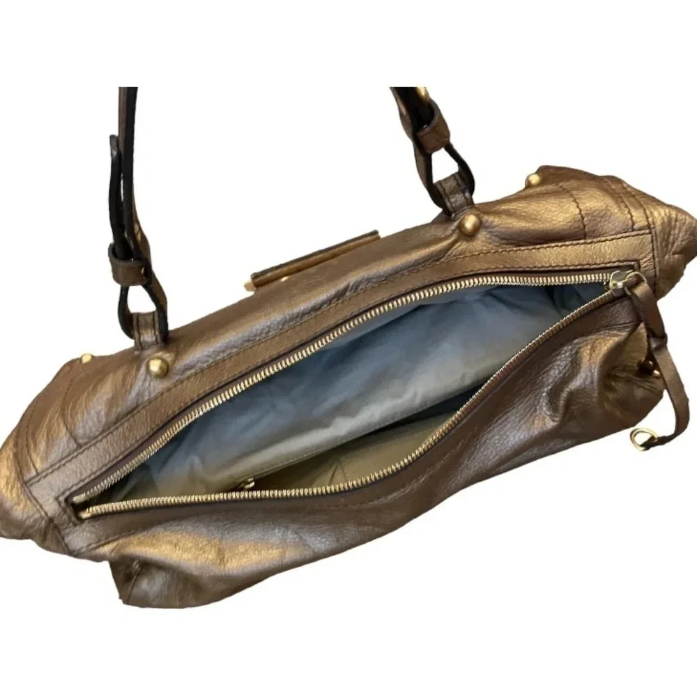 Givenchy Bronze Lambskin Foldover Satchel